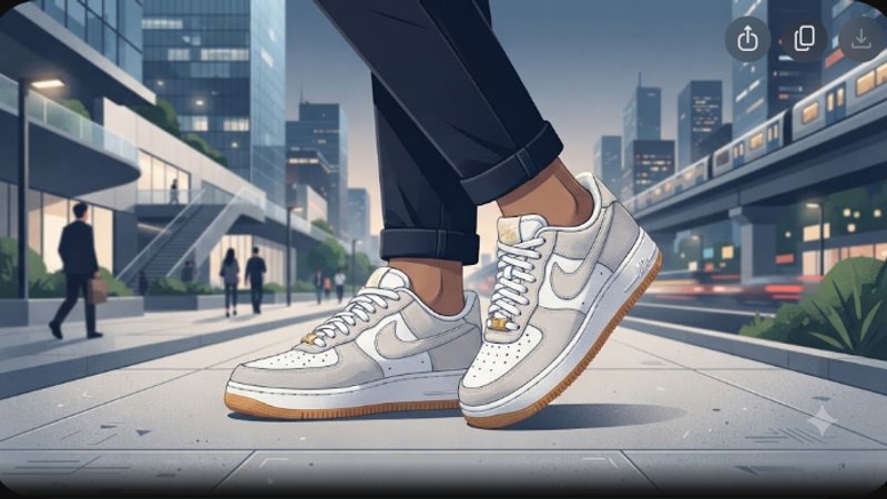 Стильная современная иллюстрация кроссовок Nike Air Force 1 Premium для городской прогулки в 2026 году